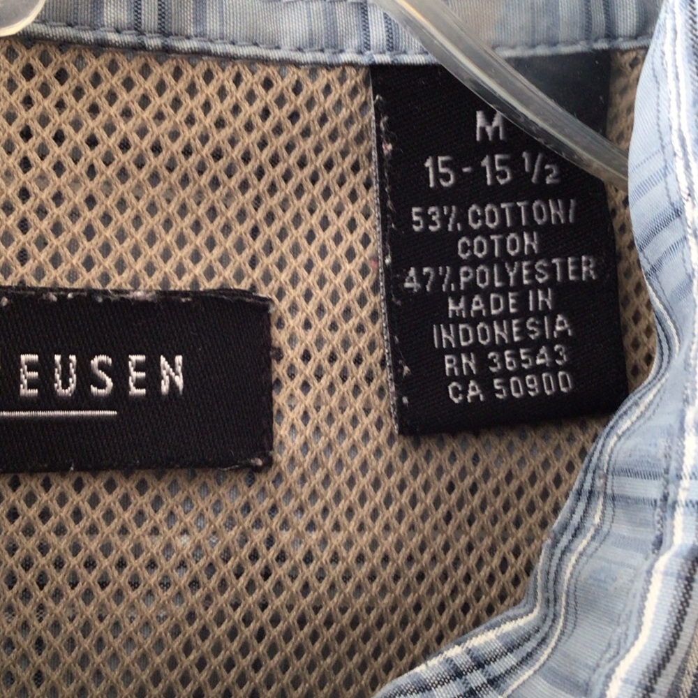 Van Heusen Men's Light Blue Plaid Shirt - Picture 6 of 6